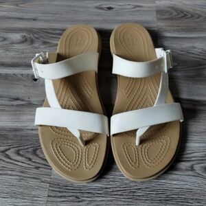 Crocs Tulum Toe Post Sandal White size 8